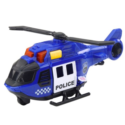 Helikopter Policyjny Z Dźwigiem Światła Dźwięki Niebieski LEAN Toys