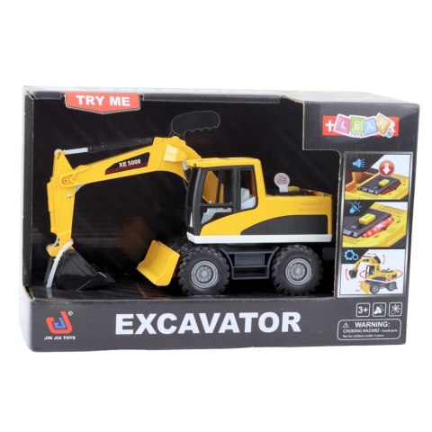 Koparko-Spycharka Budowlana Ruchoma Łyżka Obrotowa Kabina Światła Dźwięki LEAN Toys