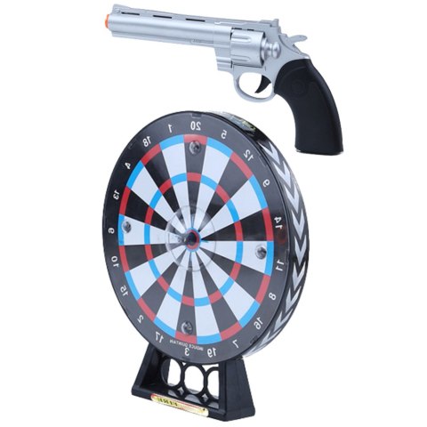 Zestaw Pistolet Rewolwer Laserowy Z Tarczą Gra Strzelecka Światła Dźwięki LEAN Toys