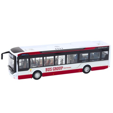 Autobus Miejski Metalowy Dźwięk Światła 1:42 Czerwony LEAN Toys