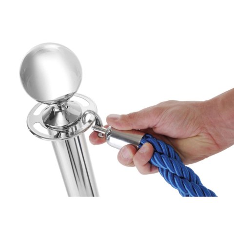 Lina sznur do słupków odgradzających niebieska ze srebrnymi karabińczykami dł. 1.5m Hendi