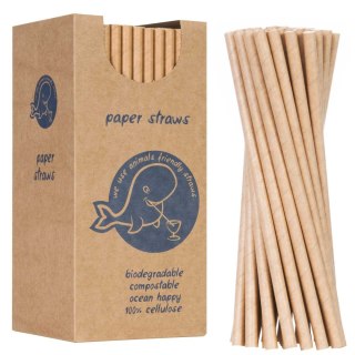 Słomki papierowe BIO ekologiczne PAPER STRAWS 6/205mm - brązowe 250szt. GSG24