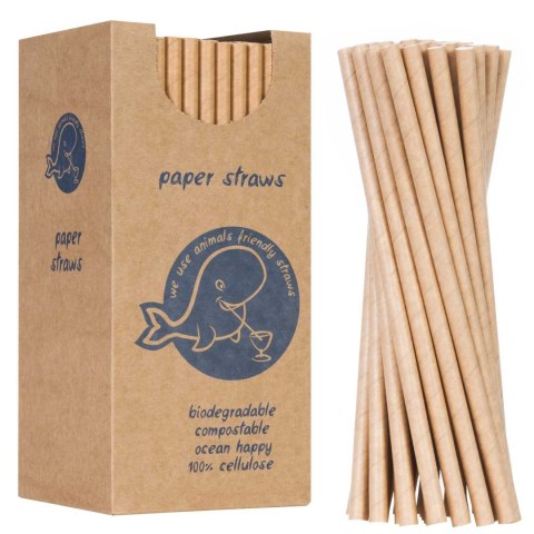 Słomki papierowe BIO ekologiczne PAPER STRAWS 6/205mm - brązowe 250szt. GSG24