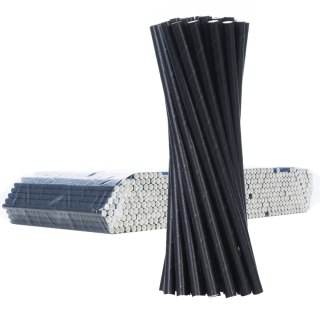 Słomki papierowe BIO ekologiczne PAPER STRAWS grube 8/205mm - czarne 500szt. GSG24