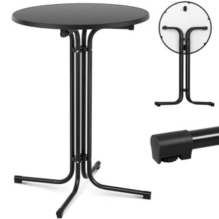 Stół stolik barowy okrągły wysoki składany śr. 80 cm wys. 110 cm czarny Royal Catering