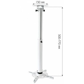 Ramię do projektora 50-77cm sufitowe, 15kg białe Techly