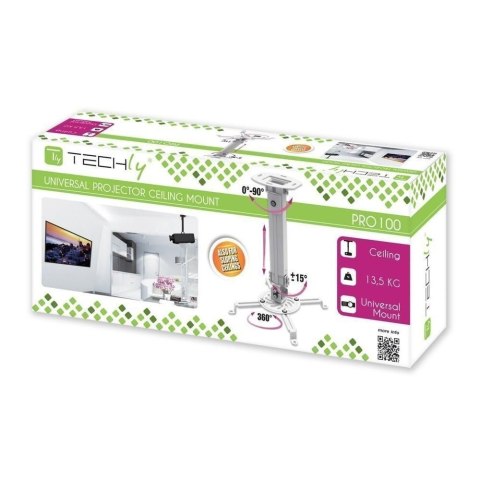 Ramię sufitowe do projektora 55-90cm 13,5kg srebrny Techly