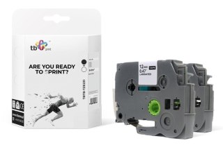 Taśma TBTB-TZE231 Brother Czarny na Białym 12mm x 8m 2szt. TB Print