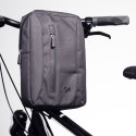 Sakwa torba rowerowa na tablet mocowana na kierownicę z paskiem na ramię szara WOZINSKY