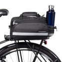 Torba rowerowa na bagażnik z kieszeniami i paskiem na ramię 27L czarna WOZINSKY