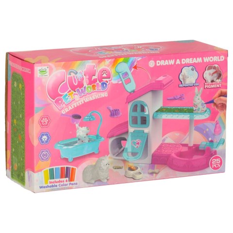 SPA dla zwierząt domek malowanie kąpanie zwierząt mazaki zmywalne akcesoria 26 elementów Kik Sp. z o. o. Sp. k.