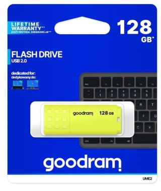 Pendrive UME2 128GB USB 2.0 żółty GOODRAM