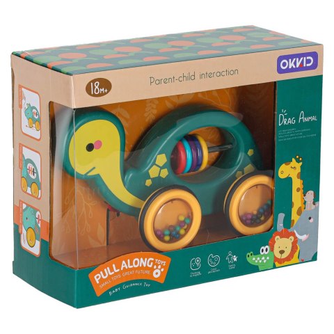 Żółwik do ciągania na sznurku zabawka sensoryczna mobilna grzechotka Kik Sp. z o. o. Sp. k.