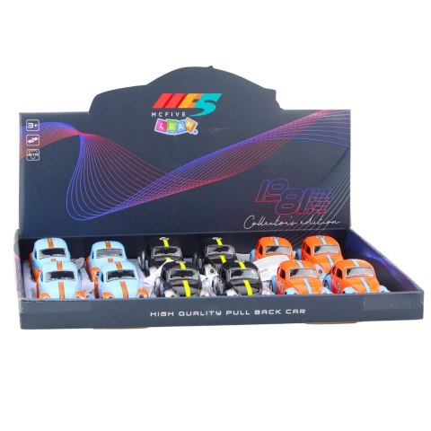 Autko Klasyczne Garbus Metalowy Napęd Pull-Back Otwierane Drzwi Mix LEAN TOYS