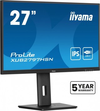 Monitor 27 cali XUB2797HSN-B2 IPS,FHD,USB-C Dock,HAS,300cd /5y/ IIYAMA
