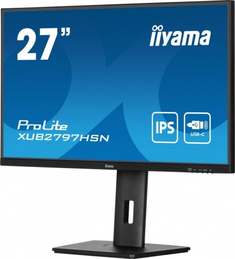 Monitor 27 cali XUB2797HSN-B2 IPS,FHD,USB-C Dock,HAS,300cd /5y/ IIYAMA