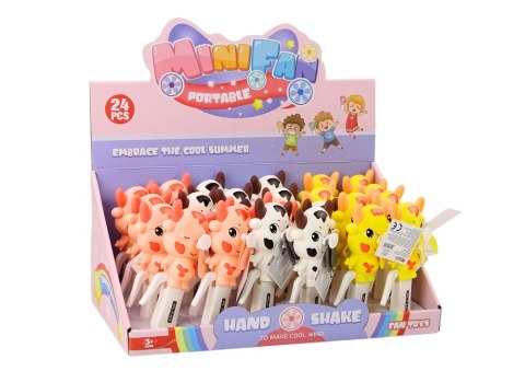 Wiatrak Ręczny Krówka Mini Wiatraczek Dla Dzieci 3 Kolory LEAN TOYS