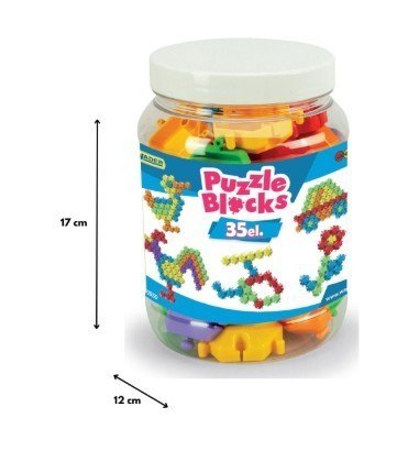 Klocki puzzle w słoiku 35 elementów Wader