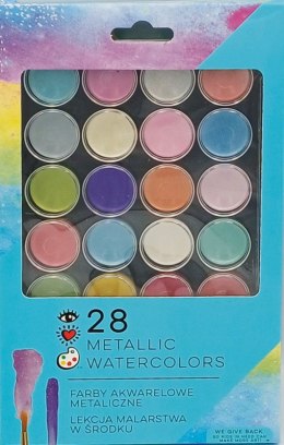 Farby akwarelowe 28 metalicznych kolorów Stnux