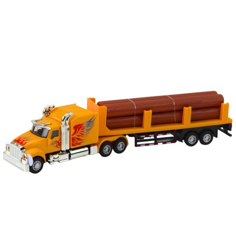 Ciężarówka Cysterna Transport Drewna Napęd Pull-Back Światła Dźwięki 1:36 LEAN Toys