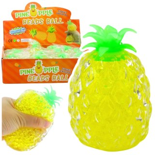 Gniotek Ananas Owoc Antystresowy Z Kulkami Hydrożelowymi Żółty LEAN TOYS