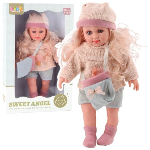 Lalka Sweet Angel W Wełnianym Sweterku Z Grzybkiem Torebka Czapka 36cm LEAN Toys