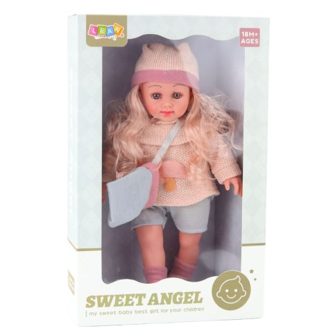 Lalka Sweet Angel W Wełnianym Sweterku Z Grzybkiem Torebka Czapka 36cm LEAN Toys