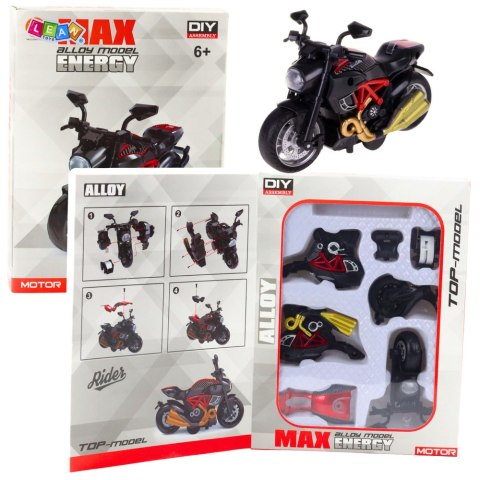 Motocykl Do Składania Skręcania Metal 1:14 DIY Czerwony LEAN Toys