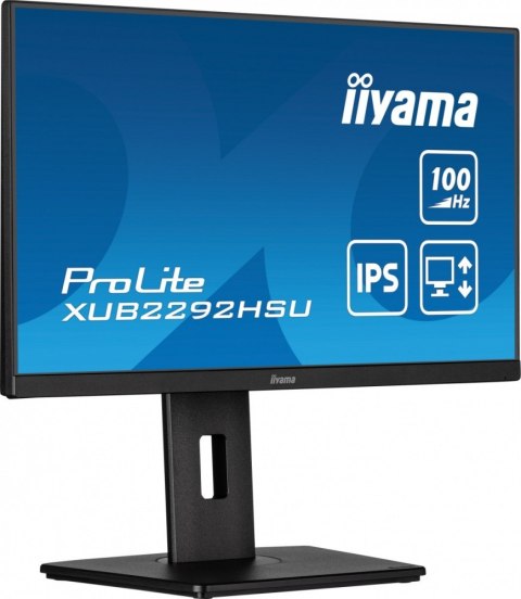 Monitor 21.5 cala XUB2292HSU-B6 IPS,100Hz,FreeSync,PIVOT,0.4ms,HDMI, DP,4xUSB(3.2),2x2W,HAS(150mm) IIYAMA