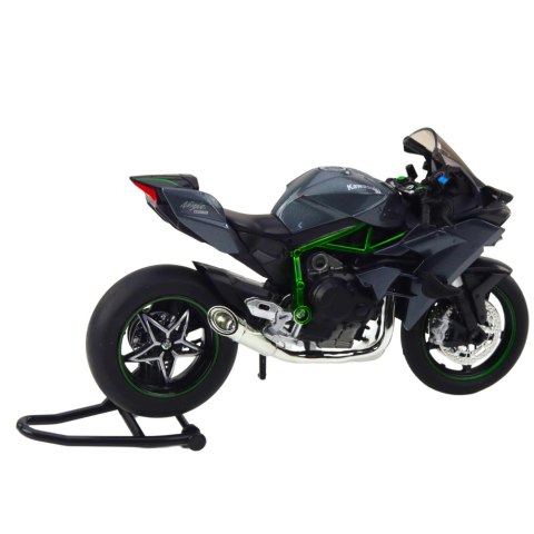 Motocykl Sportowy Metalowy Światła Dźwięki Szary 1:12 LEAN Toys
