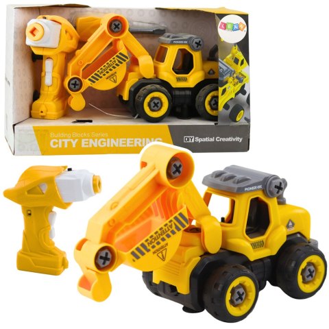 Koparka Do Skręcania Zdalnie Sterowana RC Wkrętarka Żółta 2w1 LEAN Toys