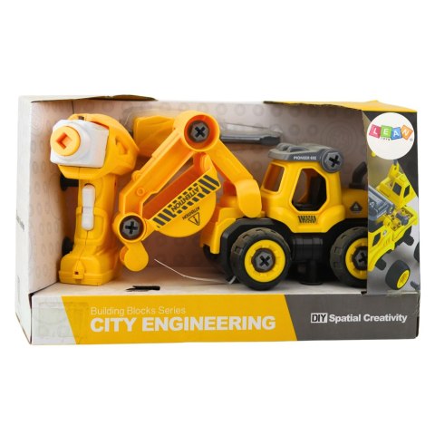 Koparka Do Skręcania Zdalnie Sterowana RC Wkrętarka Żółta 2w1 LEAN Toys