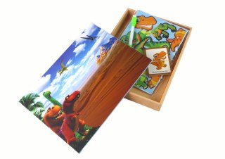 Zestaw Edukacyjnych Puzzli Magnetycznych z Dinozaurami LEAN Toys