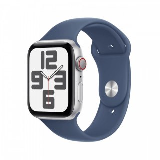 Watch SE GPS + Cellular, koperta 40 mm z aluminium w kolorze srebrnym z paskiem sportowym w kolorze denim - rozmiar M/L Apple
