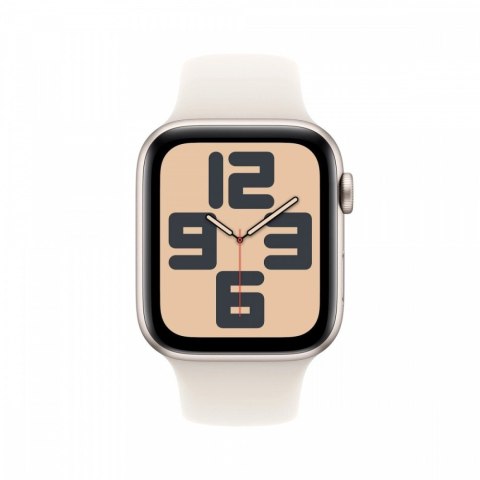 Watch SE GPS, koperta 44 mm z aluminium w kolorze księżycowej poświaty z paskiem sportowym w kolorze księżycowej poświaty - rozm Apple