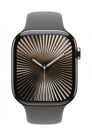 Watch Series 10 GPS + Cellular, koperta 46 mm z tytanu w kolorze naturalnym z paskiem sportowym w kolorze górskiej szarości - ro Apple