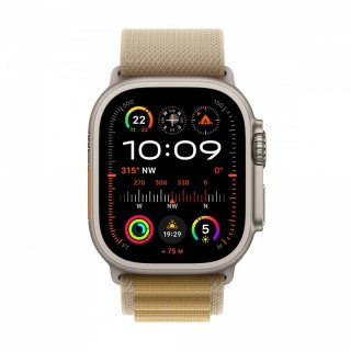 Watch Ultra 2 GPS + Cellular, koperta 49 mm z tytanu w kolorze naturalnym z opaską Alpine M w kolorze beżowym Apple