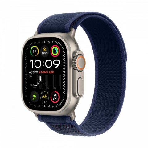 Watch Ultra 2 GPS + Cellular, koperta 49 mm z tytanu w kolorze naturalnym z opaską Trial M/L w kolorze niebieskim Apple