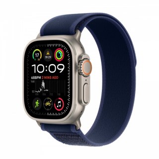 Watch Ultra 2 GPS + Cellular, koperta 49 mm z tytanu w kolorze naturalnym z opaską Trial S/M w kolorze niebieskim Apple