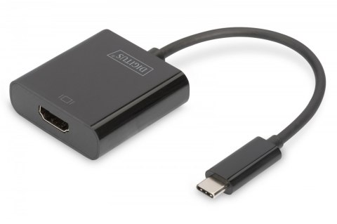 Adapter graficzny HDMI 4K 30Hz UHD na USB 3.1 Typ C, z audio, czarny, dł. 15cm Digitus