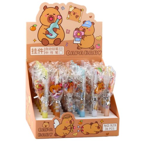 Długopis Żelowy Kapibara Brelok Niebieski Tusz 14,5cm Mix LEAN