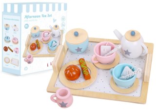 Serwis Kawowy Herbata Drewniany Zestaw Małe Agd Ciastka LEAN Toys
