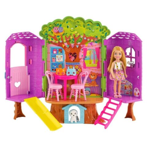 Lalka Barbie Chelsea Domek na drzewie + akcesoria Mattel