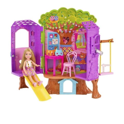 Lalka Barbie Chelsea Domek na drzewie + akcesoria Mattel