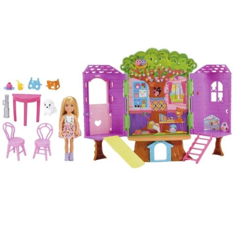 Lalka Barbie Chelsea Domek na drzewie + akcesoria Mattel