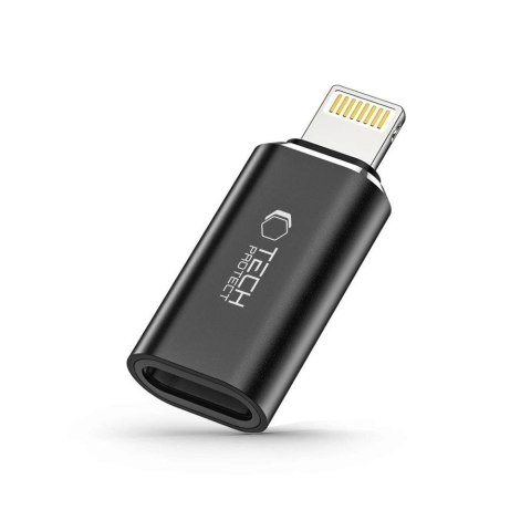 Adapter przejściówka iPhone Lightning (męski) - USB-C (żeński) - czarny Tech-Protect