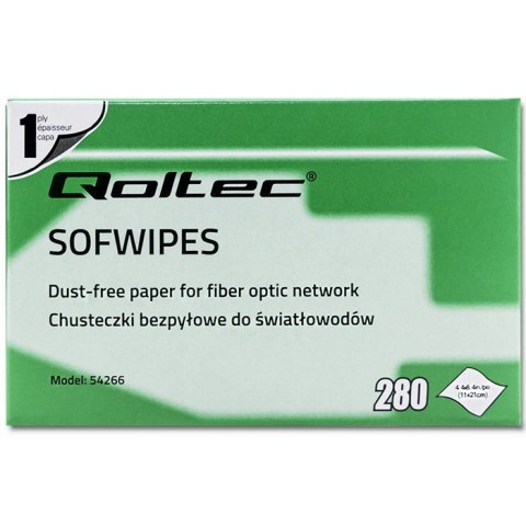 Chusteczki bezpyłowe do światłowodów Qoltec