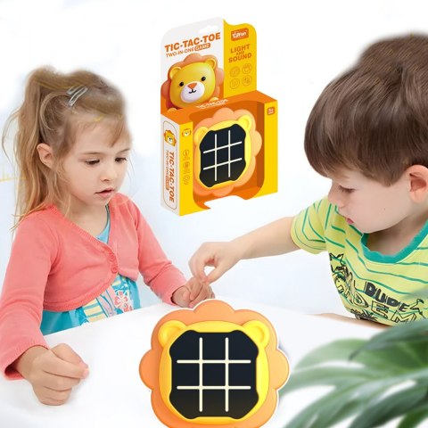 Gra Elektroniczna 3w1 Kółko i Krzyżyk Memory Lew Pomarańczowy LEAN Toys