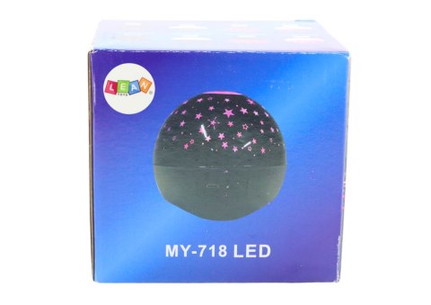 Projektor Gwiazd Lampka Nocna Głośnik 2w1 Czarny LEAN