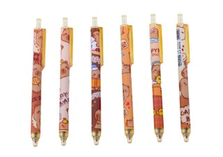 Zestaw Długopisów Z Kapibarą 6 Sztuk Niebieski Tusz LEAN